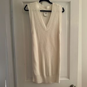 ABERCROMBIE & FITCH Sleeveless Stretch Knit Sweater Dress Size Small Ivory/white